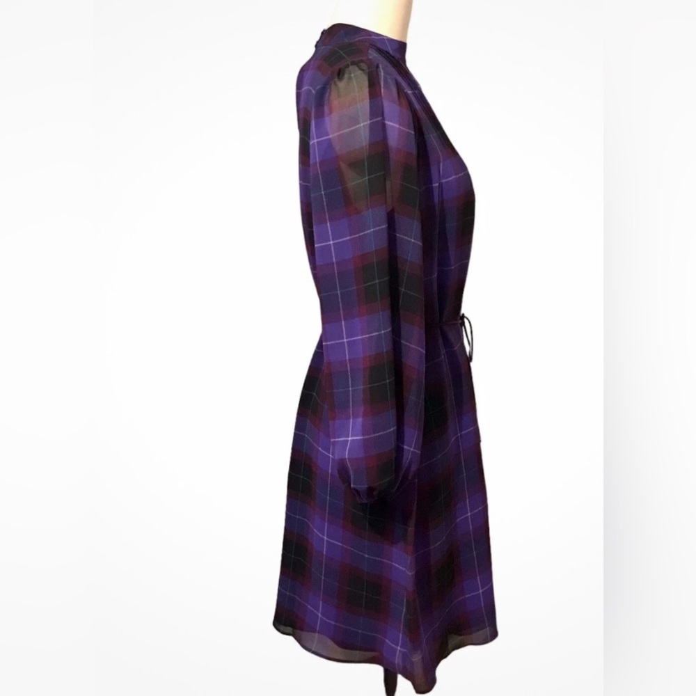 Ann Taylor Plaid Purple Dress - Picture 3 of 6